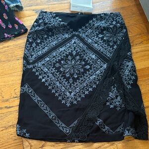 Elegant Black and Gray Lace Skirt